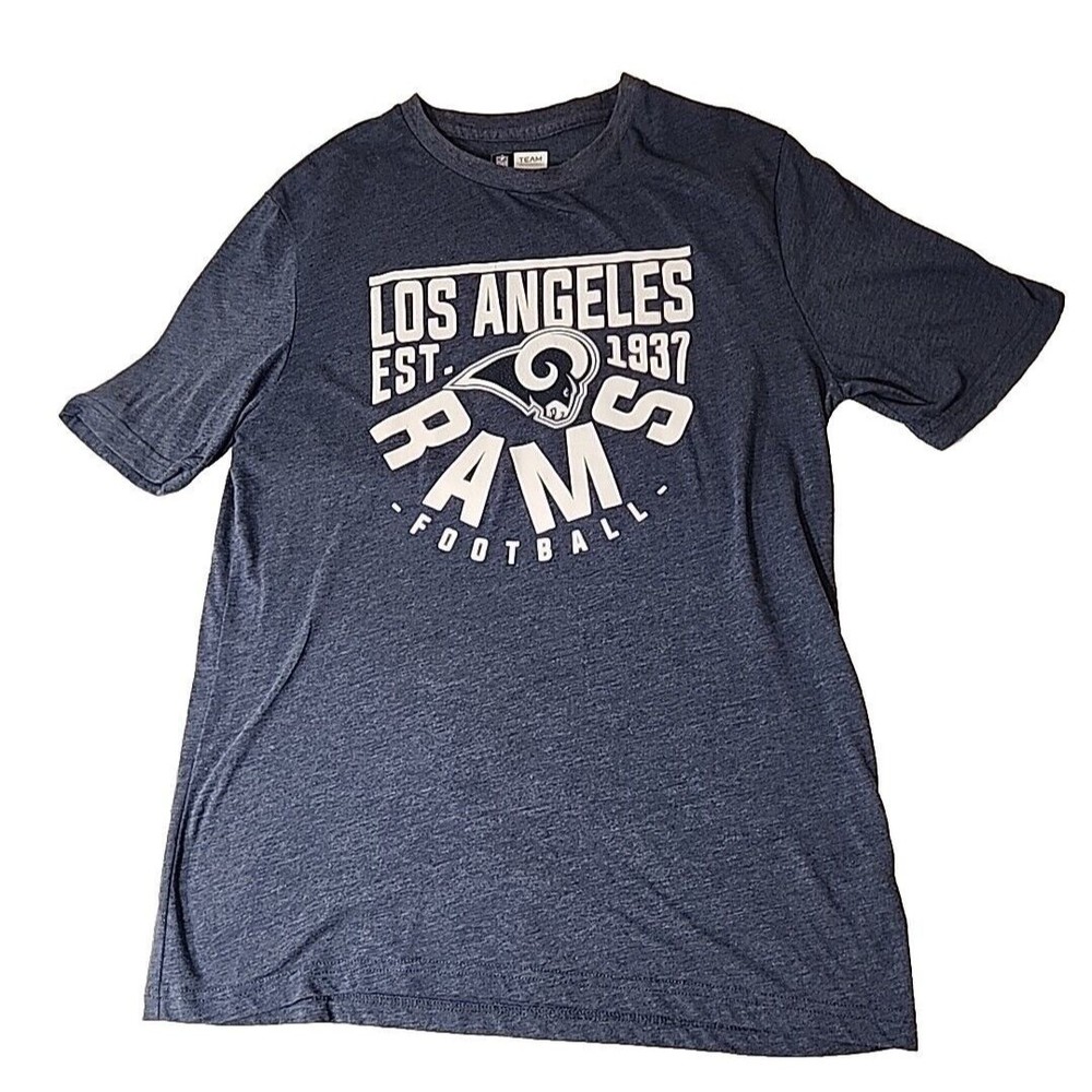 NFL Los Angeles Rams Football T Shirt Men's Medium M‎ Navy Blue Team Apparel